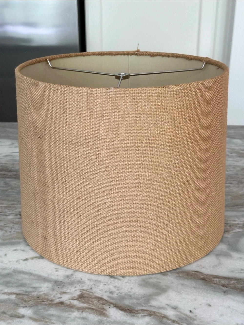Tan Burlap Drum Table Lamp Shade